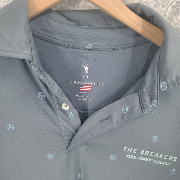 Fairway & Greene The Breakers Rees Jones course Mens golf polo blue Size Medium - Picture 7 of 9